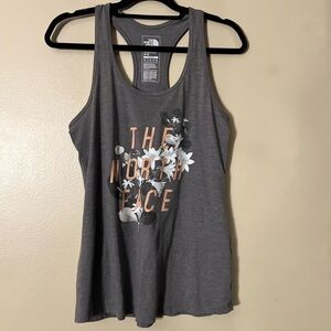 The North Face Women's Gray Tank Top with Floral Print Size Medium EUC